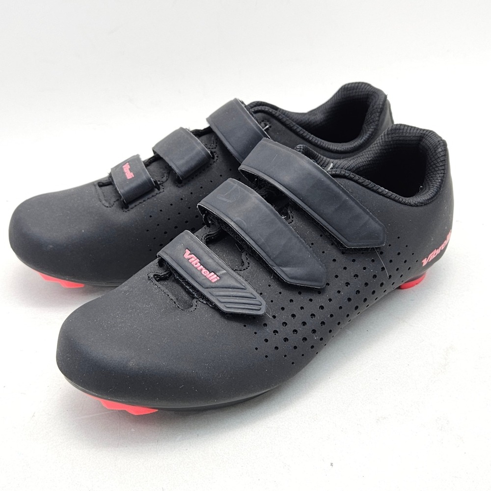 Vibrelli Womens Road Cycling Shoes Black Pink EU 40 USA 9 Indoor Spin Peloton
